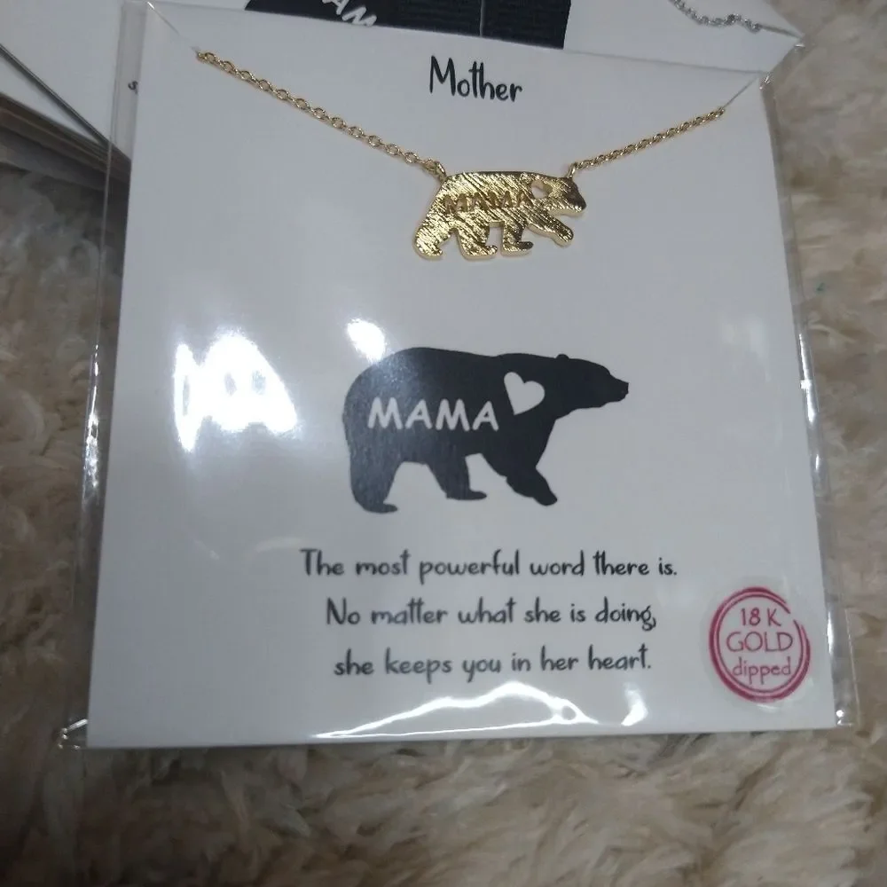 18K Gold Dipped Mama Bear Necklace - Picture 6 of 8